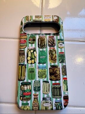Pickle Jar Pattern Phone Case - Green & White